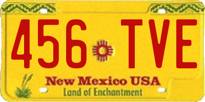 NM license plate 456TVE