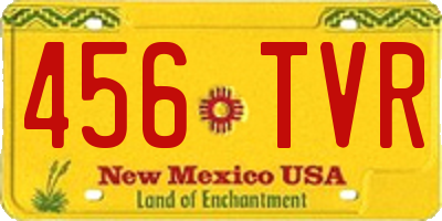 NM license plate 456TVR