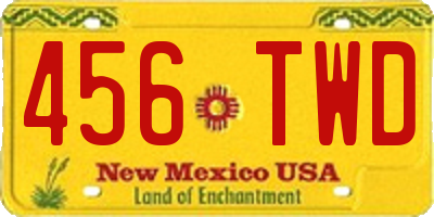 NM license plate 456TWD