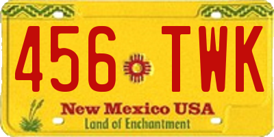 NM license plate 456TWK