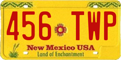 NM license plate 456TWP