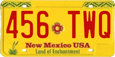 NM license plate 456TWQ