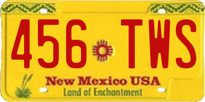 NM license plate 456TWS