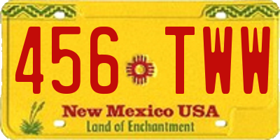NM license plate 456TWW