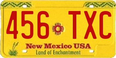 NM license plate 456TXC