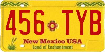 NM license plate 456TYB
