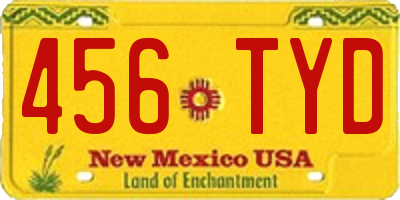 NM license plate 456TYD