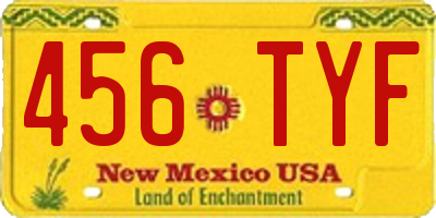 NM license plate 456TYF