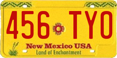 NM license plate 456TYO
