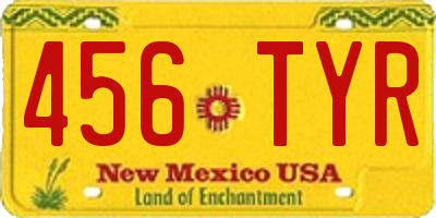 NM license plate 456TYR