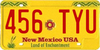 NM license plate 456TYU