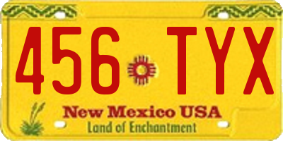 NM license plate 456TYX