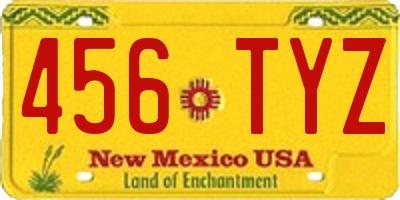 NM license plate 456TYZ