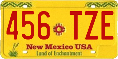 NM license plate 456TZE