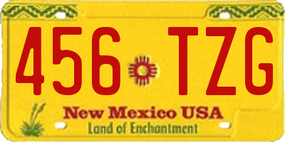 NM license plate 456TZG