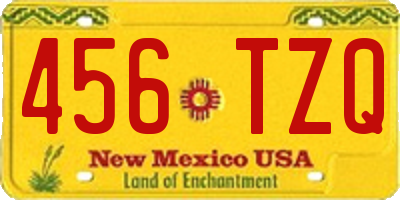 NM license plate 456TZQ