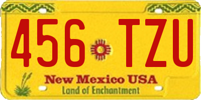 NM license plate 456TZU