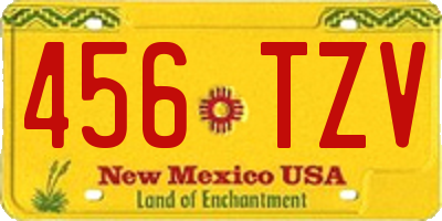 NM license plate 456TZV