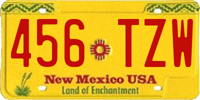 NM license plate 456TZW
