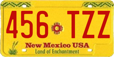 NM license plate 456TZZ