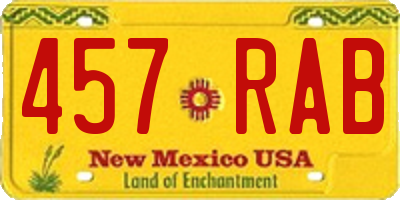 NM license plate 457RAB