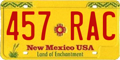 NM license plate 457RAC