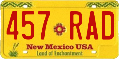 NM license plate 457RAD