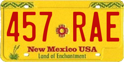 NM license plate 457RAE