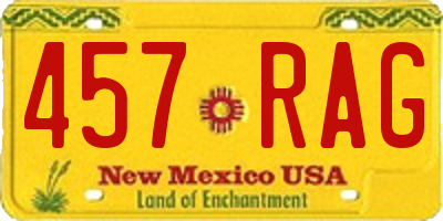 NM license plate 457RAG