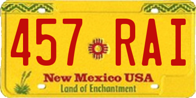 NM license plate 457RAI