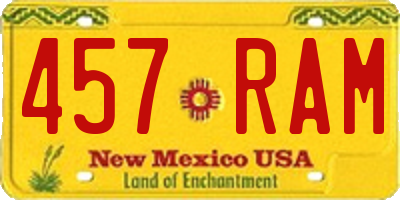 NM license plate 457RAM