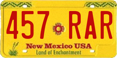NM license plate 457RAR