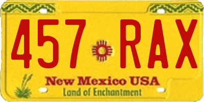 NM license plate 457RAX