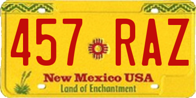 NM license plate 457RAZ
