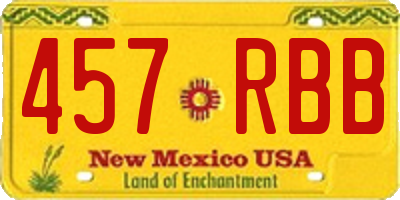 NM license plate 457RBB
