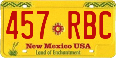 NM license plate 457RBC