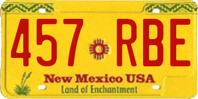 NM license plate 457RBE
