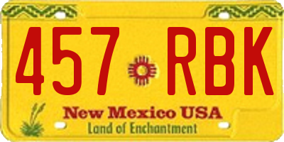 NM license plate 457RBK
