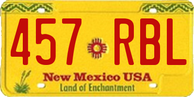 NM license plate 457RBL