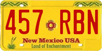 NM license plate 457RBN