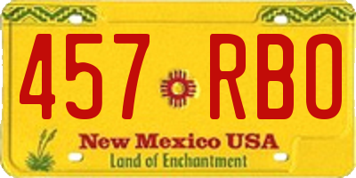 NM license plate 457RBO