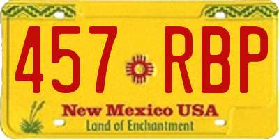 NM license plate 457RBP