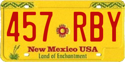 NM license plate 457RBY