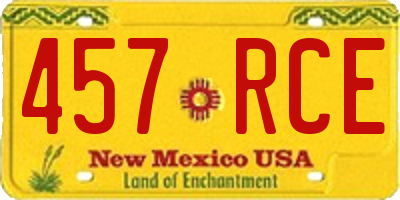NM license plate 457RCE
