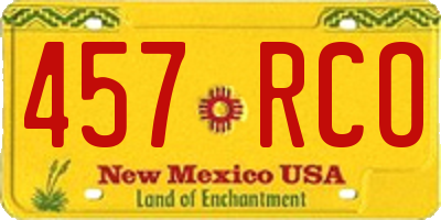 NM license plate 457RCO