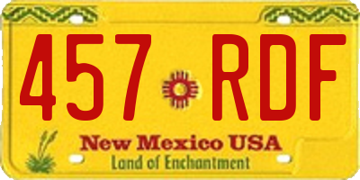 NM license plate 457RDF