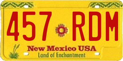 NM license plate 457RDM