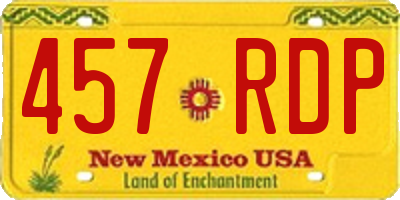 NM license plate 457RDP