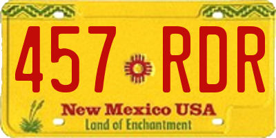 NM license plate 457RDR