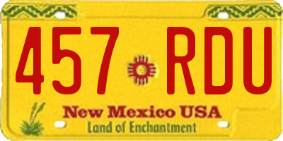 NM license plate 457RDU